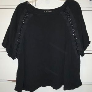 PLUS SUZE Forever 21 Grungy Top